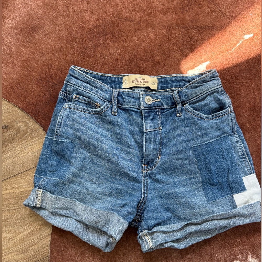Hollister boyfriends short high rise size 24 patchwork - Picture 2 of 7